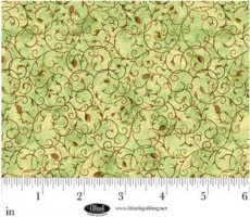 Scroll with Rosebuds - Light Green - Enchanted Canopy
