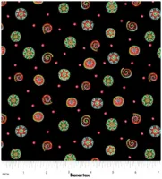 Snow Joy - Playful Swirls - Black - Benartex