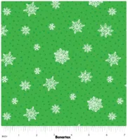 Snow Joy - Playful Flakes - Green - Benartex