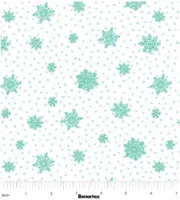 Snow Joy - Playful Flakes - Turquoise/White - Benartex
