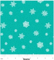 Snow Joy - Playful Flakes - Turquoise - Benartex