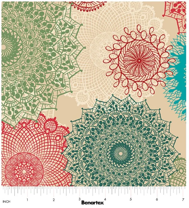 Dancing Doilies - Multi - Winter Haven - Benartex