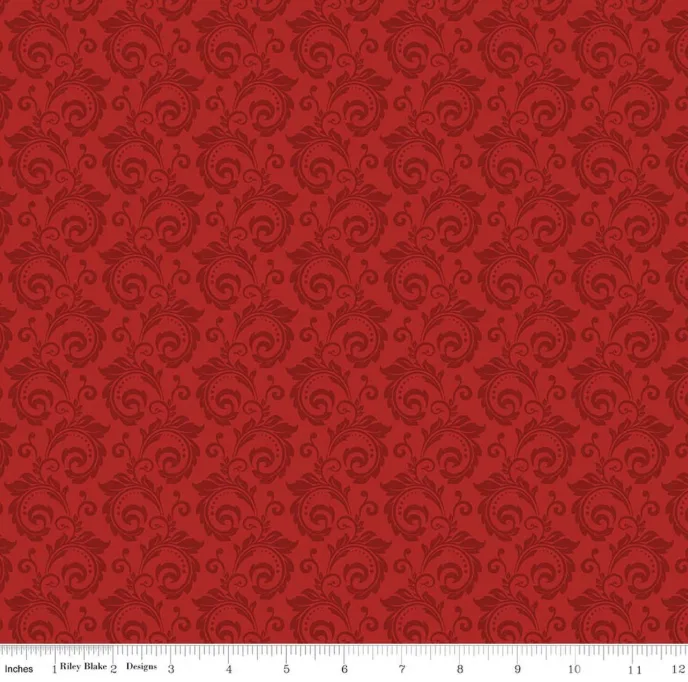 Christmas Greetings - Scroll - Red - Riley Blake