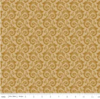 Christmas Greetings - Scroll - Gold - Riley Blake