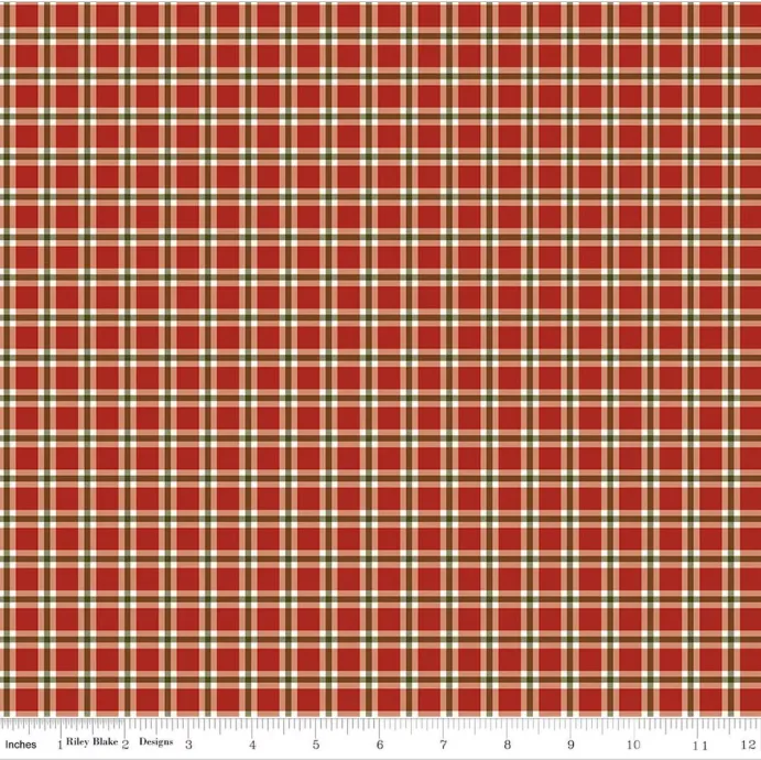 Christmas Greetings - Plaid - Red - Riley Blake