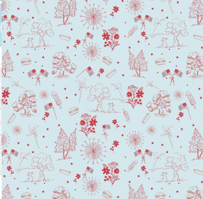 Independence Toile Light Blue - Firework Fields - Riley Blake
