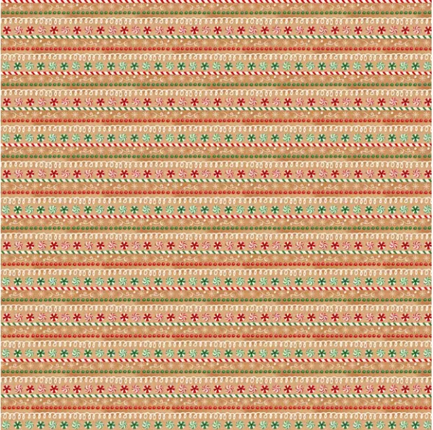 Very Merry Gingerbread - Iced Candy Stripe - Studio E