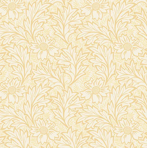 All About Seasons (Winter) - Wildflower Leaves - Light Gold - Benartex