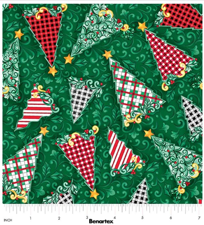 Highland Glen - Tartan Trees - Green/Multi - Benartex