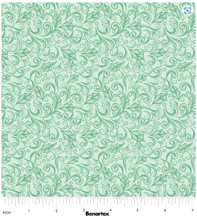 Highland Glen - Winter Scroll - Mint - Benartex