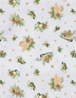 Birds and Pines Toss - Gray - Let it Snowman! - Wilmington Prints