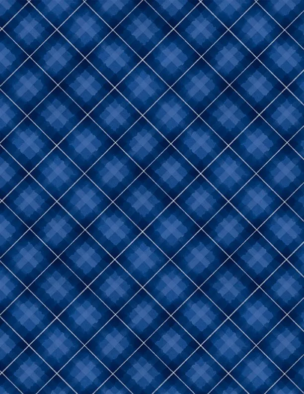 Plaid - Dark Blue - Let it Snowman! - Wilmington Prints