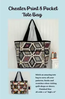 Cheater Print 8 Pocket Tote Bag