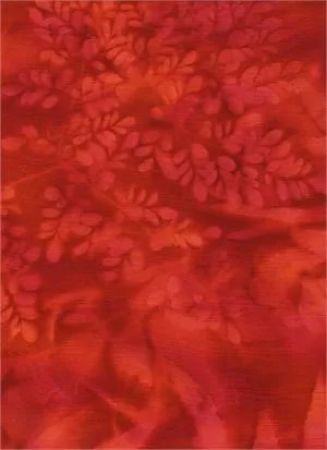 Bali Sun - Leaves - Red - Batik