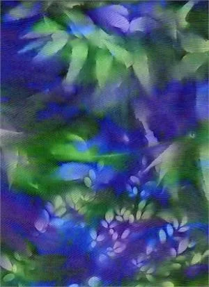 Bali Sun - Tropical Leaves - Green/Blue - Batik