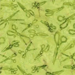 Sew Playful - Scissors - Green - Batik