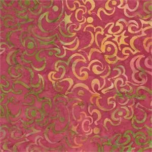 Sew Playful - Swirl - Green/Red/Gold Multi - Batik