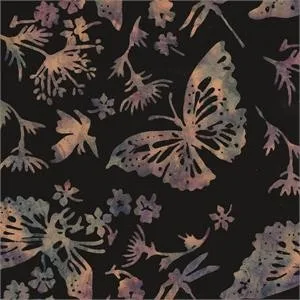 Butterfly Dreams - Butterflies - Black - Batik
