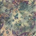 Butterfly Dreams - Butterflies - Cream, Purple, Teal - Batik